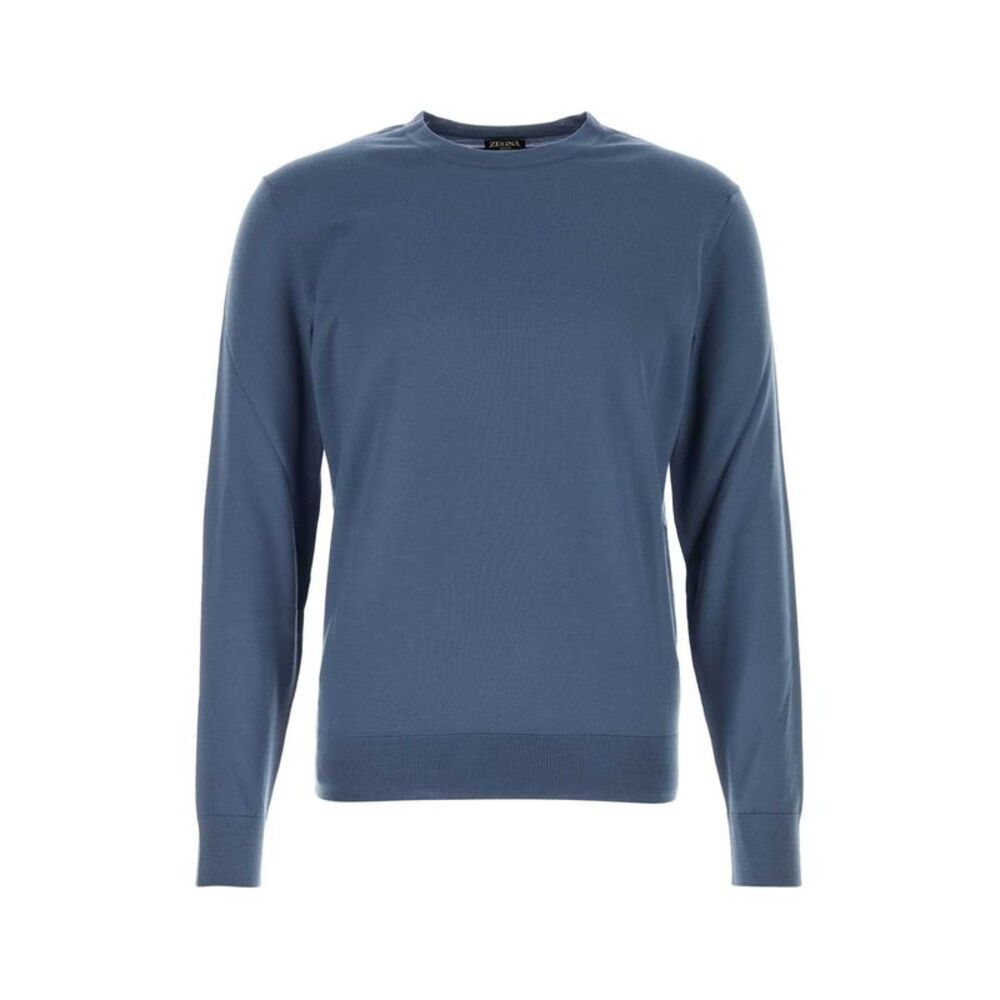 Zegna Men Air Force Blue Wool Sweater